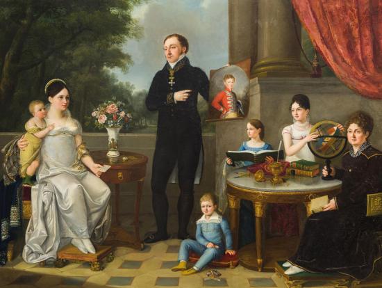 C. Gargalli, Ritratto della famiglia de Bianchi,1818 (Miniatura 219x165 px)