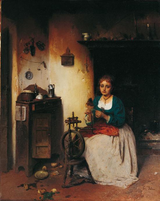 G. Induno, La filatrice, 1863 (Miniatura 219x274 px)