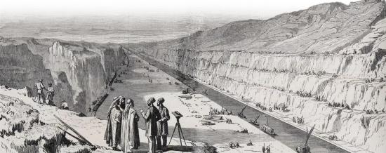 Veduta dei lavori sul Canale di Suez (Miniatura 219x87 px)